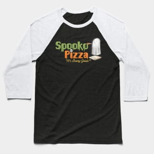 Spooko Pizza Wide Logo Baseball T-Shirt